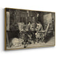 Angled view of The Chess Players, 1858 by Ernest Meissonier in a gold floater framed canvas.