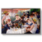 Luncheon of the Boating Party (Le Déjeuner des canotiers), 1880-1881 by Pierre-Auguste Renoir in a silver floater framed canvas wall art display.