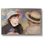 Boating Couple (Aline Charigot and Renoir), c. 1881 by Pierre-Auguste Renoir in a silver floater framed canvas wall art display.