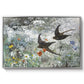 Common Swifts, 1886 by Bruno Liljefors in a silver floater framed canvas wall art display.