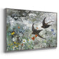 Angled view of Common Swifts, 1886 by Bruno Liljefors in a silver floater framed canvas.