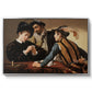 The Cardsharps, c. 1594 by Caravaggio in a silver floater framed canvas wall art display.