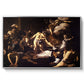 The Martyrdom of Saint Matthew, 1599-1600 by Caravaggio in a silver floater framed canvas wall art display.