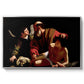 The Sacrifice of Isaac (Uffizi Version), c. 1603 by Caravaggio in a silver floater framed canvas wall art display.