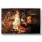 Rest on the Flight into Egypt, c. 1597 by Caravaggio in a silver floater framed canvas wall art display.