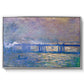 Charing Cross Bridge, 1903 by Claude Monet in a silver floater framed canvas wall art display.
