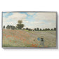 The Poppy Field near Argenteuil, 1873 by Claude Monet in a silver floater framed canvas wall art display.