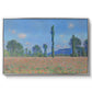 Poppy Field (Giverny), 1890-1891 by Claude Monet in a silver floater framed canvas wall art display.