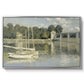 The Bridge at Argenteuil, 1874 by Claude Monet in a silver floater framed canvas wall art display.