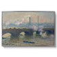 Waterloo Bridge, Gray Day, 1903 by Claude Monet in a silver floater framed canvas wall art display.