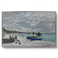 The Beach at Sainte-Adresse, 1867 by Claude Monet in a silver floater framed canvas wall art display.