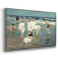 Angled view of A Holiday, c. 1915 by Edward Henry Potthast in a silver floater framed canvas.