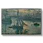 Sunrise (Marine), 1873 by Claude Monet in a silver floater framed canvas wall art display.