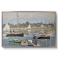 The Basin at Argenteuil, 1874 by Claude Monet in a silver floater framed canvas wall art display.