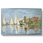 Regatta at Argenteuil, 1872 by Claude Monet in a silver floater framed canvas wall art display.