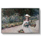 Young Girl in the Garden at Giverny, 1888 by Claude Monet in a silver floater framed canvas wall art display.
