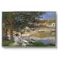 On the Bank of the Seine, Bennecourt, 1868 by Claude Monet in a silver floater framed canvas wall art display.