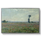Poppy Field, 1881 by Claude Monet in a silver floater framed canvas wall art display.