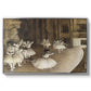 The Rehearsal of the Ballet Onstage, 1874 by Edgar Degas in a silver floater framed canvas wall art display.