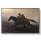 A Ride for Liberty – The Fugitive Slaves, c. 1862 by Eastman Johnson in a silver floater framed canvas wall art display.