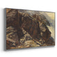 Angled view of High Mountain Study, c. 1870 by Edward Theodore Compton in a silver floater framed canvas.