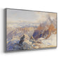 Angled view of Col du Géant, 1903 by Edward Theodore Compton in a silver floater framed canvas.