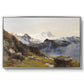 The Großglockner from the Prager Hut, 1890 by Edward Theodore Compton in a silver floater framed canvas wall art display.