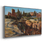 Angled view of Palatine in Rome, c. 1921 by Edward Theodore Compton in a silver floater framed canvas.