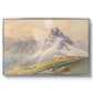From the Dolomites, 1904 by Edward Theodore Compton in a silver floater framed canvas wall art display.