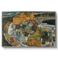 Crescent of Houses II (Island Town), 1915 by Egon Schiele in a silver floater framed canvas wall art display.