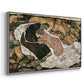 Angled view of Death and the Maiden, 1915 by Egon Schiele in a silver floater framed canvas.