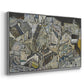Angled view of Mödling II, 1918 by Egon Schiele in a silver floater framed canvas.