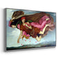 Angled view of Night and Sleep, 1878 by Evelyn De Morgan in a silver floater framed canvas.
