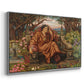 Angled view of A Soul in Hell, c. 1901-1902 by Evelyn De Morgan in a silver floater framed canvas.