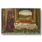 The Wandering Jew: Whom the Gods Love Die Young, 1888 by Evelyn De Morgan in a silver floater framed canvas wall art display.