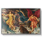 The Storm Spirits, 1900 by Evelyn De Morgan in a silver floater framed canvas wall art display.
