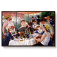 Luncheon of the Boating Party (Le Déjeuner des canotiers), 1880-1881 by Pierre-Auguste Renoir in a walnut floater framed canvas wall art display.