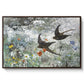 Common Swifts, 1886 by Bruno Liljefors in a walnut floater framed canvas wall art display.