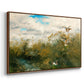 Angled view of Wild Ducks (Grasänder), 1890 by Bruno Liljefors in a walnut floater framed canvas.