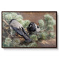 Hooded Crows (Kråkor), 1891 by Bruno Liljefors in a walnut floater framed canvas wall art display.