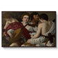The Musicians, c. 1595 by Caravaggio in a walnut floater framed canvas wall art display.