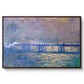 Charing Cross Bridge, 1903 by Claude Monet in a walnut floater framed canvas wall art display.
