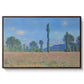Poppy Field (Giverny), 1890-1891 by Claude Monet in a walnut floater framed canvas wall art display.