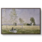 Summer (L'ete), 1874 by Claude Monet in a walnut floater framed canvas wall art display.