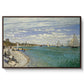Regatta at Sainte-Adresse, 1867 by Claude Monet in a walnut floater framed canvas wall art display.