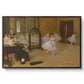 The Dancing Class, c. 1870 by Edgar Degas in a walnut floater framed canvas wall art display.