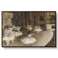 The Rehearsal of the Ballet Onstage, 1874 by Edgar Degas in a walnut floater framed canvas wall art display.