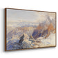 Angled view of Col du Géant, 1903 by Edward Theodore Compton in a walnut floater framed canvas.