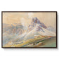 From the Dolomites, 1904 by Edward Theodore Compton in a walnut floater framed canvas wall art display.