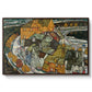 Crescent of Houses II (Island Town), 1915 by Egon Schiele in a walnut floater framed canvas wall art display.
